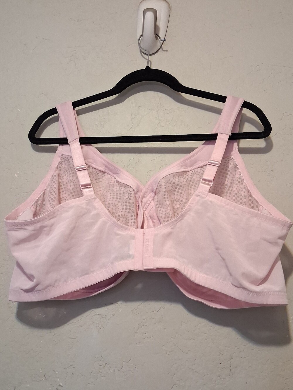 Glamorise Magic-Lift Moisture Control Lace Pink Bra Full Coverage Wire Free 50DD - Picture 3 of 15